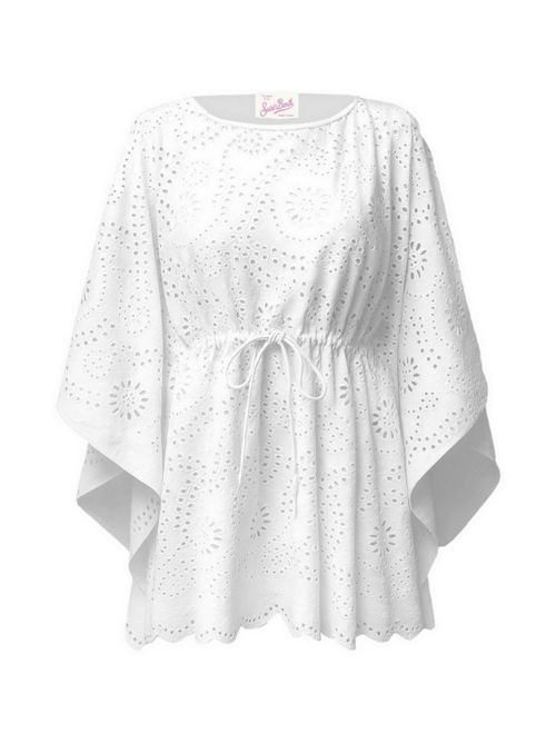 caftano donna in sangallo bianco